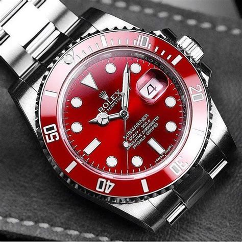 gold rolex with red dial|rolex submariner single red.